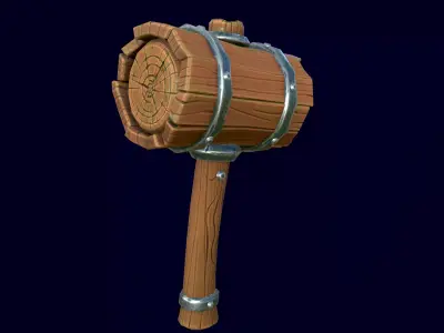Stylized Hammer Low-poly 3D model