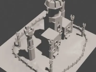 Medieval Castle Free low-poly 3D model buy