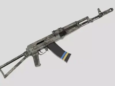 Rigged AK-74 Ukraine Edition  Low-poly 3D model purchase