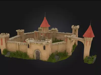 Fortress Haven Medieval Stronghold Model for Fantasy 3D model