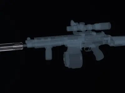 AWC Thor PSR XL multi caliber sound suppressor Low-poly 3D model
