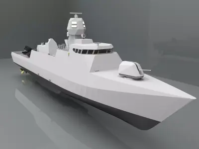 Fast Patrol boat 70m 3D model