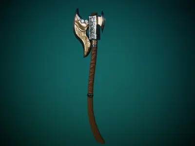 Stylized Warrior Axe GameReady Free low-poly 3D model purchase