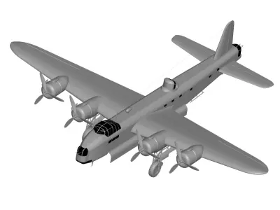 Short Stirling 3D model buy