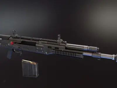 AK-50 anti-materiel rifle Low-poly 3D model