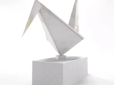 marble bird Low-poly 3D model