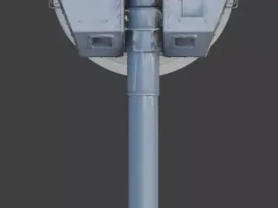 WWII Coastal Defense Battery 3D  Low-poly 3D model