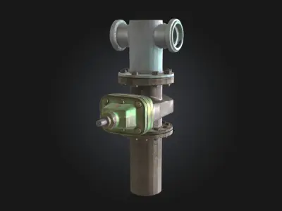 Rusty Industrial Valve  Weathered Control Mechanism  3D model