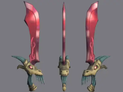 Stylized Dragon Sword Low-poly 3D model