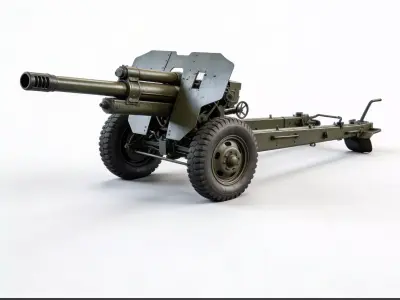 WWII Field Howitzer 3D  Low-poly 3D model