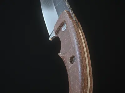 Knife Low-poly 3D model 31