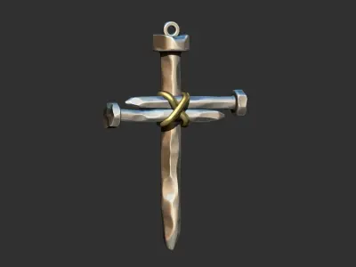 Rustic Nail Cross 3D print model