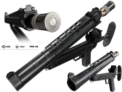 HK69A1 Grenade Launcher Low-poly 3D model purchase