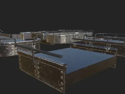 Naval Platform Low-poly 3D model