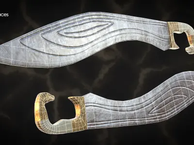 Ancient Greek Sword Kopis Game-Ready LowPoly Model Low-poly 3D model