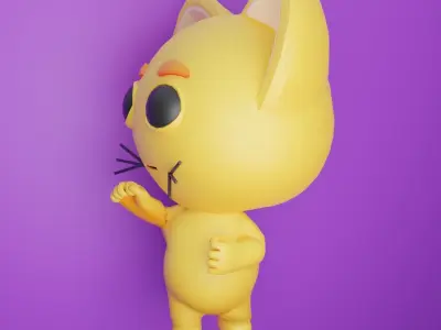 Cartoon Animated Cat Low-poly 3D model