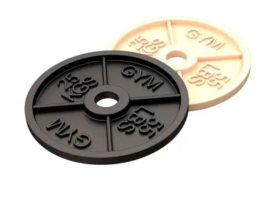 Gym Weight Plate 3D Model Barbell Disc Free 3D print model