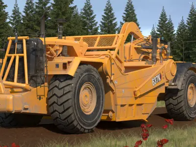Cat 637k Scraper Dirt 3D model