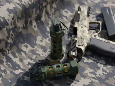 Stun Grenade M84 - Flashbang Free low-poly 3D model