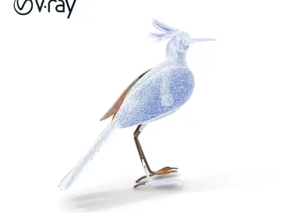Stylized Bird Sculpture D Model Pack Low-poly 3D model