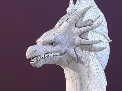 Stylized Purple Dragon 3D model