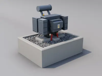 Power Transformer Low-poly 3D model buy