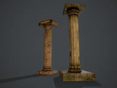 Low 3D column  Low-poly 3D model
