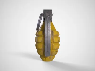 Mk 2 Grenade yellow painted Low-poly 3D model