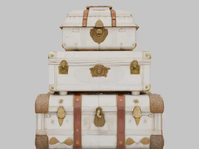 Travel Suitcase Stack Low-poly 3D model