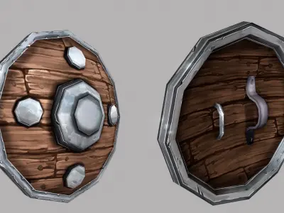 Shield Low-poly 3D model 6