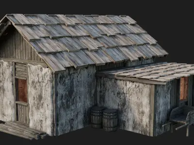 Old Medieval Building 4K Textures GameReady 127 Low-poly 3D model