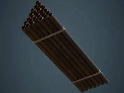 Industrial Pipes 3B Low-poly 3D model