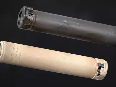 Surefire SOCOM762-TI2 Suppressor Low-poly 3D model