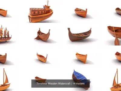 Timeless Wooden Watercraft 3D Model Pack
