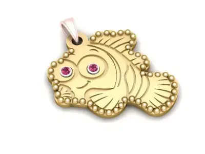 FISH GOLD PENDANT 3D PRINTABLE MODEL 3D print model