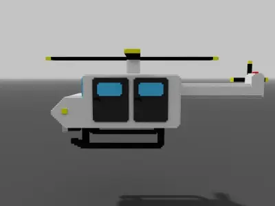 Helicopters helicopter with two seats Low-poly 3D model