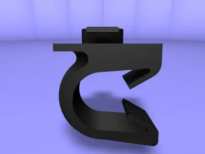 Twist and lock clip Low-poly 3D model