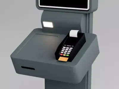 Self-Service Payment Kiosk 3D Model Free low-poly 3D model