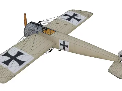 Fokker EIII Eindecker Low-poly 3D model