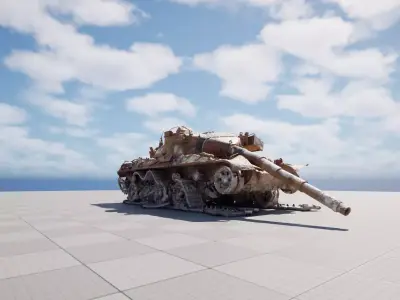 Destroyed Tank High Quality Model 3D model