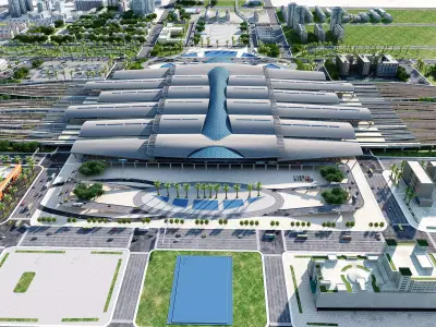 High-Speed Railway Station 3D model purchase