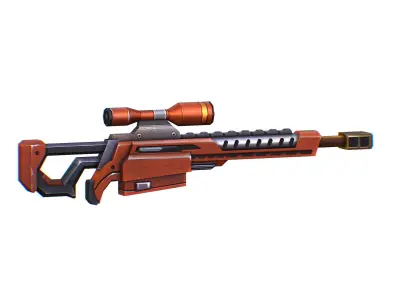 Sniper rifle of the future weapon barrel blaster laser arms Low-poly 3D model