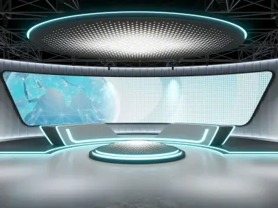 TV studio 2 Low-poly 3D model
