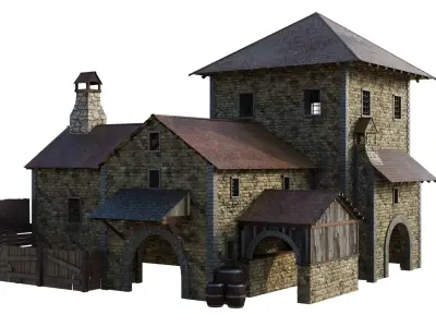 Medieval House 3D model 2