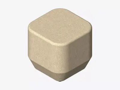 Seat - Ottoman - Simplicity - Square Low-poly 3D model