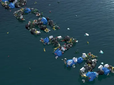 Trash Word Formation on Water Surface 3D model