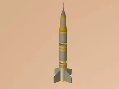 Ballistic rocket 3D model Low-poly 3D model