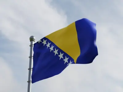 Animated Bosnia and Herzegovina Flags 3D model