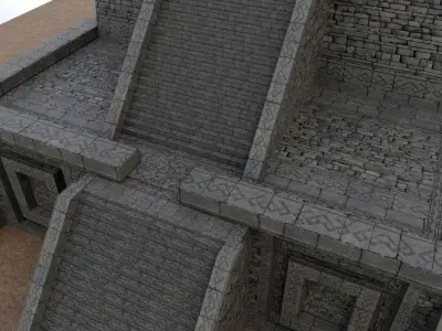 Mayan Temple Low-poly 3D model 2