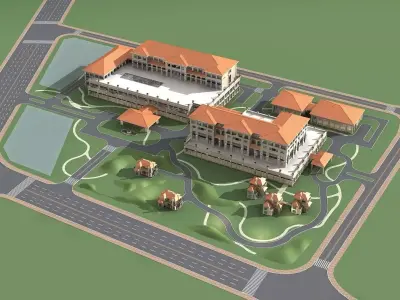 Hotel Building 3D model 53